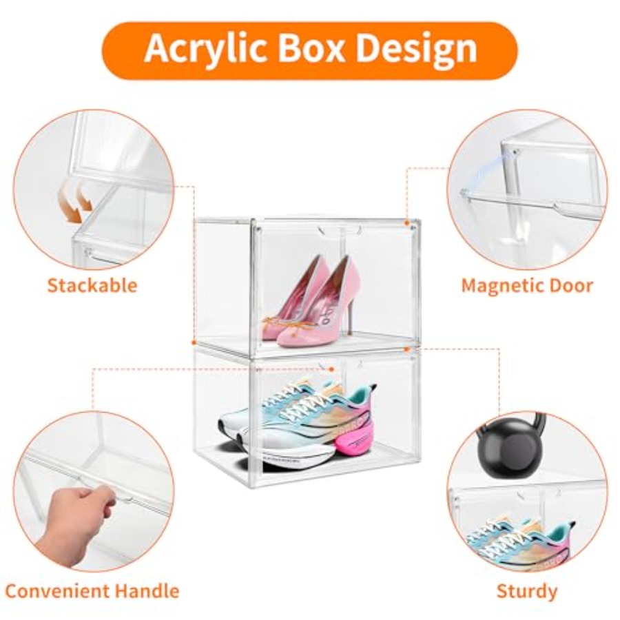 Pack Clear Acrylic Sneaker Sho - مراجعة Shoe Box Display وسعره