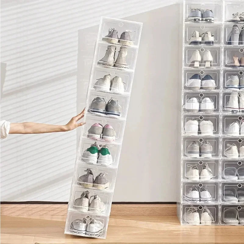 6pcs Transparent Stackable Sho - مراجعة Shoe Box Display وسعره