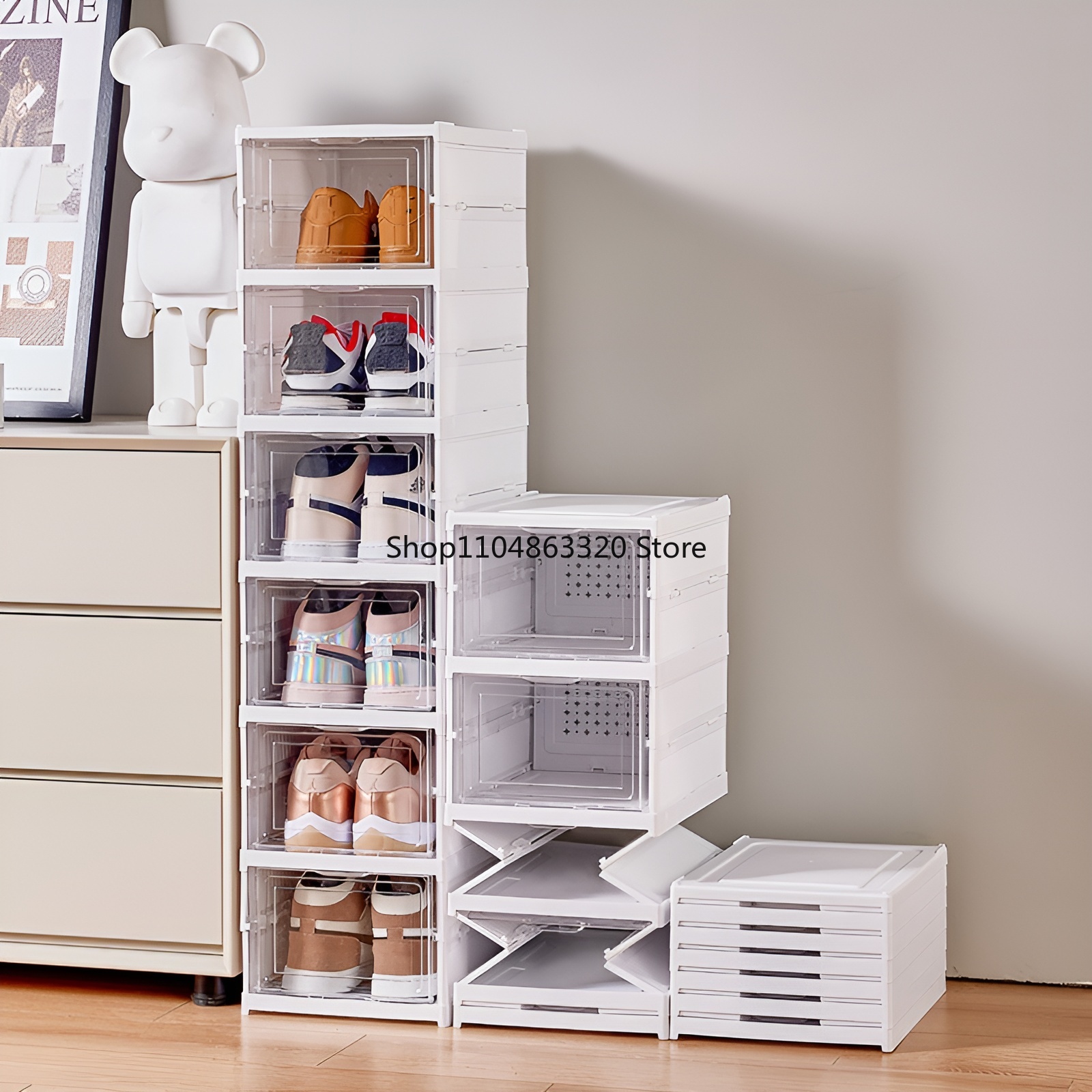 6 Layers Shoes Box Foldable Tr - مراجعة Shoe Box Display وسعره