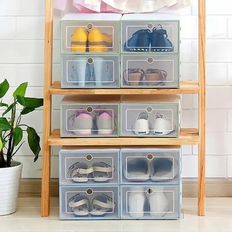 6Pcs Transparent Plastic Shoe  - مراجعة Shoe Box Display وسعره