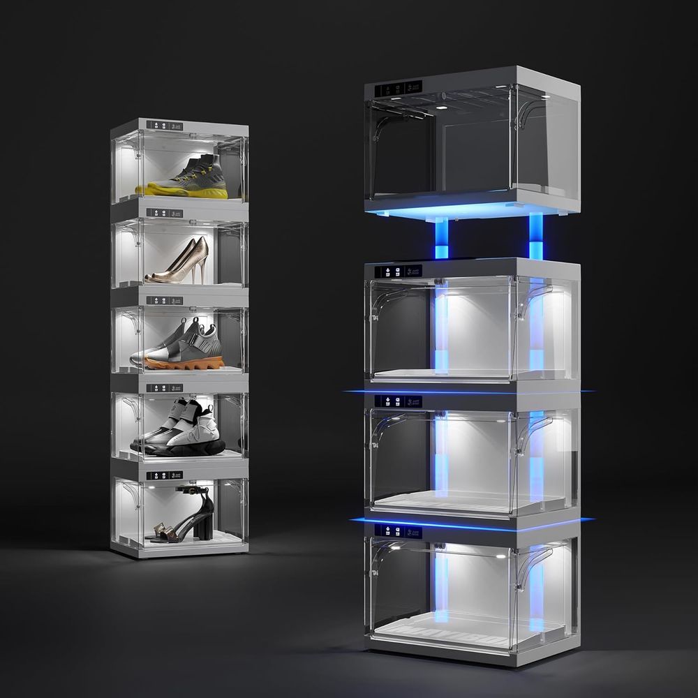 Smart LED Shoe Organizer, Clea - مراجعة Shoe Box Display وسعره