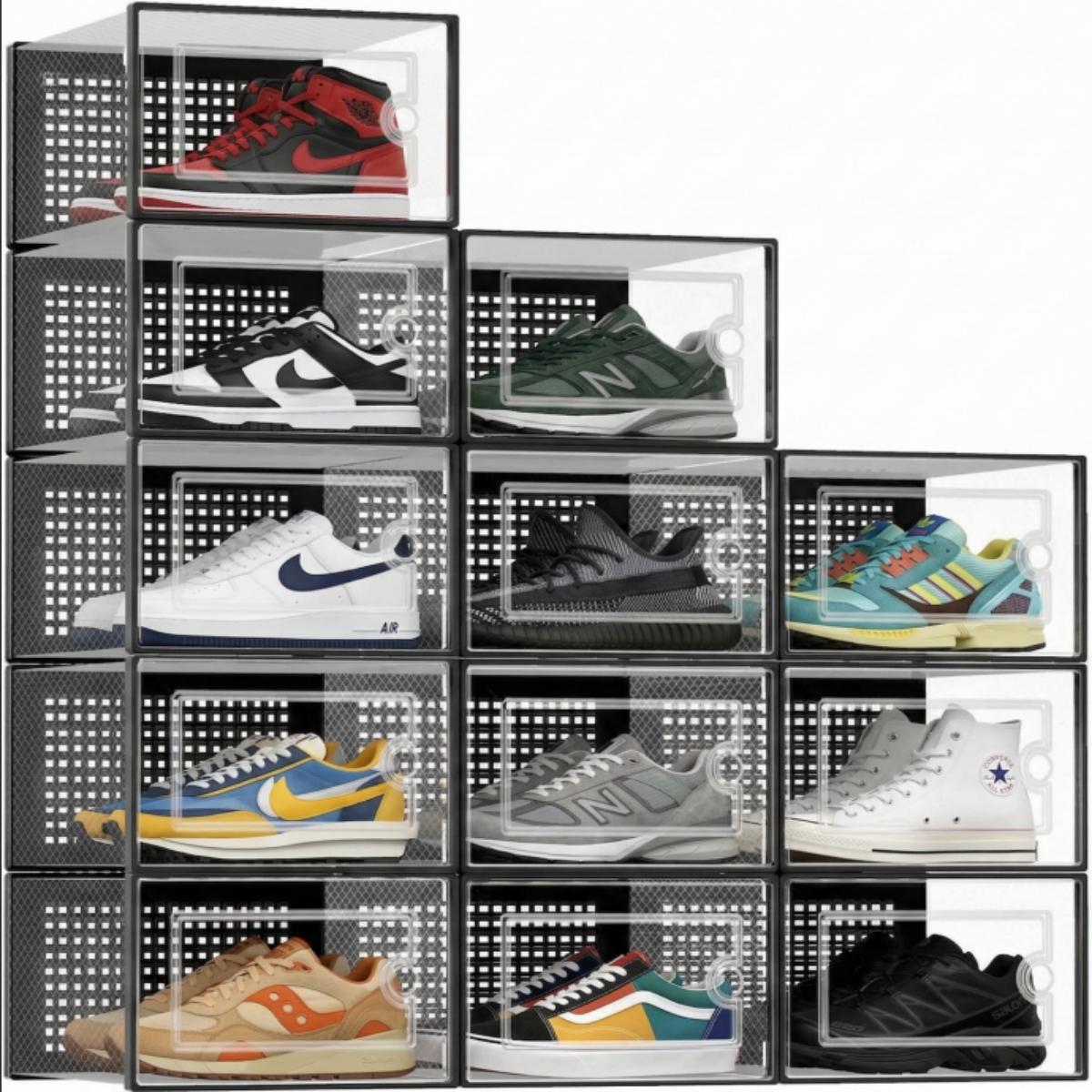 Stackable Clear Plastic Shoe S - مراجعة Shoe Box Display وسعره