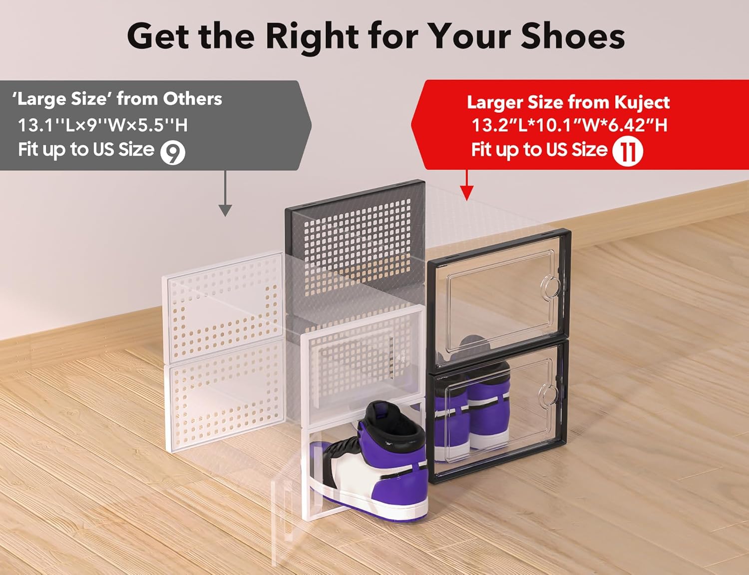 Stackable Clear Plastic Shoe S - مراجعة Shoe Box Display وسعره