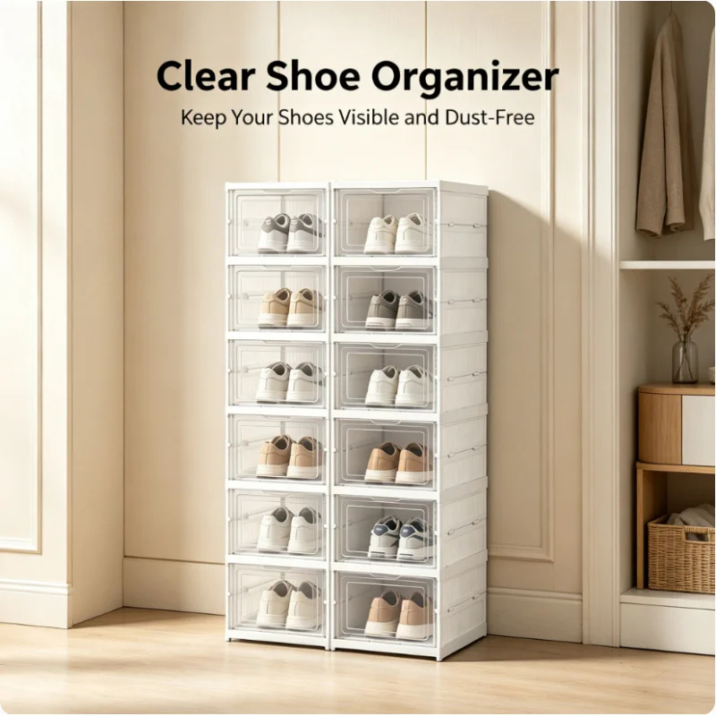 6 Layers Transparent Shoe Stor - مراجعة Shoe Box Display وسعره